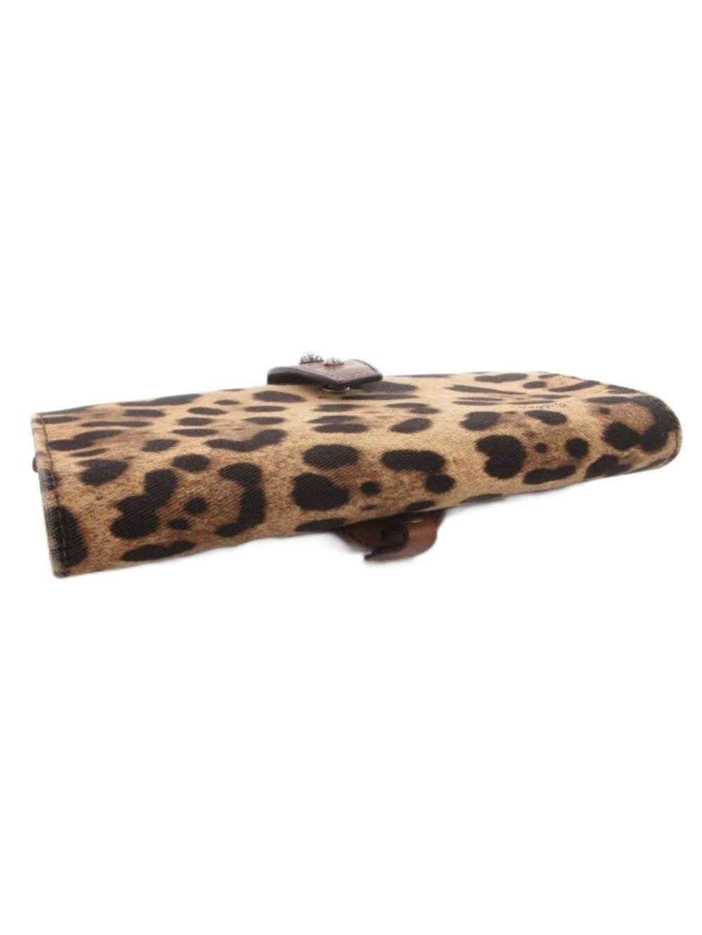 Dolce & Gabbana Wallet with Coin Purse Leopard Pattern Leather Canvas Brown - Picture 3 of 8